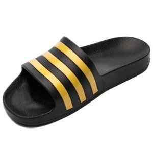 Adidas Adilette Aqua Black Gold Men Slides Sandals Size 8. 9. 11. &. 12